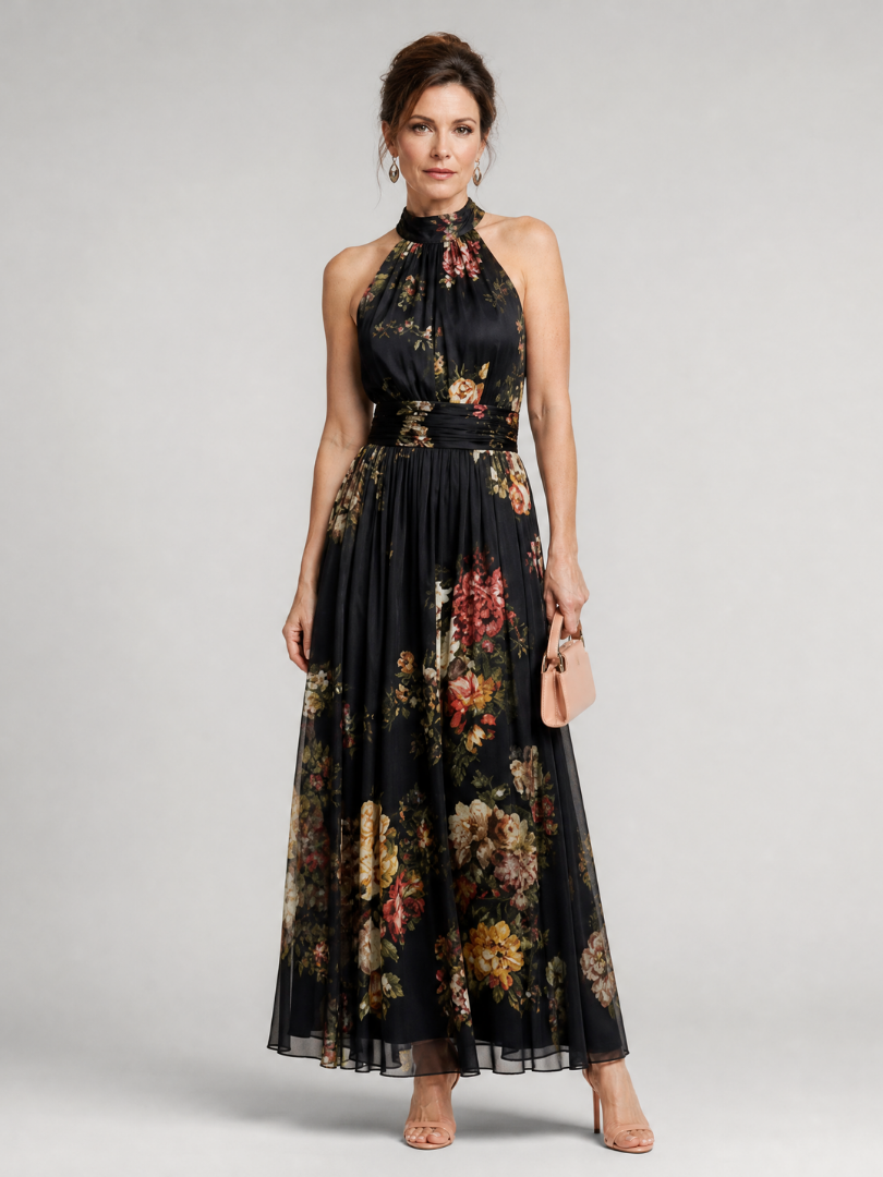 Sior | Halter Floral Midi Dress