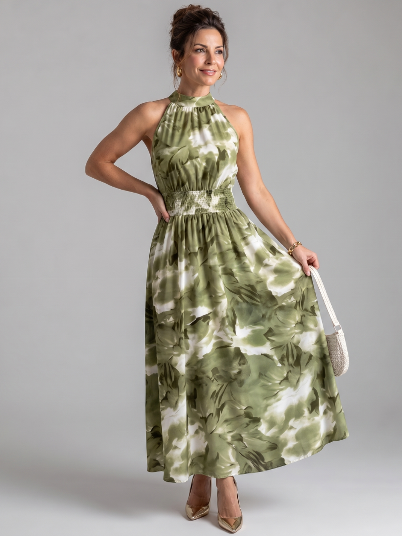 Olivia | Printed Midi Dress