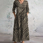 Ayla | Wave-Print Maxi Dress