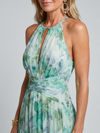 Portia | Halter Floral Midi Dress