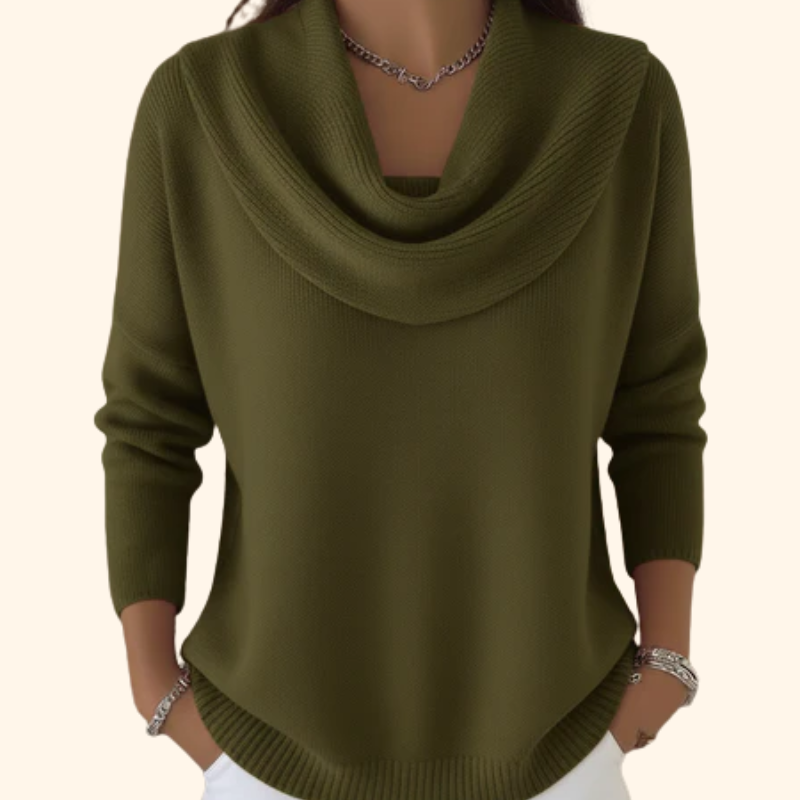 Juliette | Draped Cowl-Neck Sweater