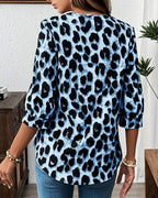 Roza | Leopard-Print Collared Blouse