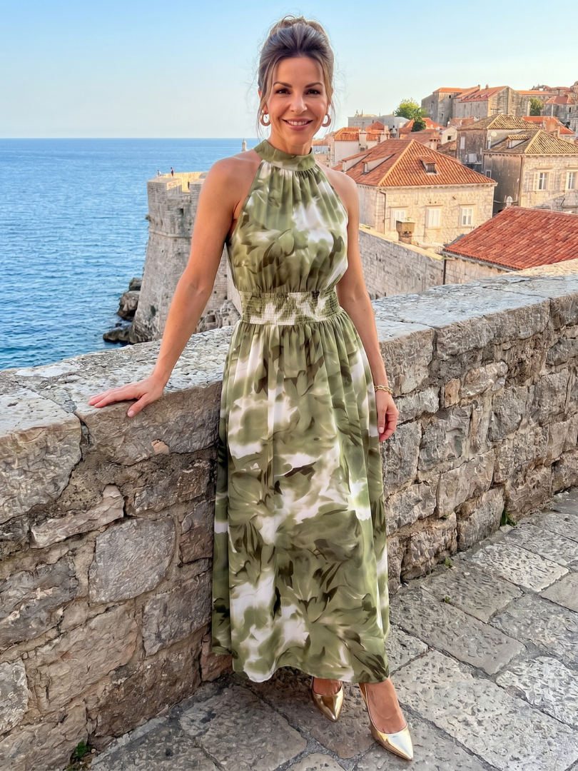 Olivia | Printed Midi Dress