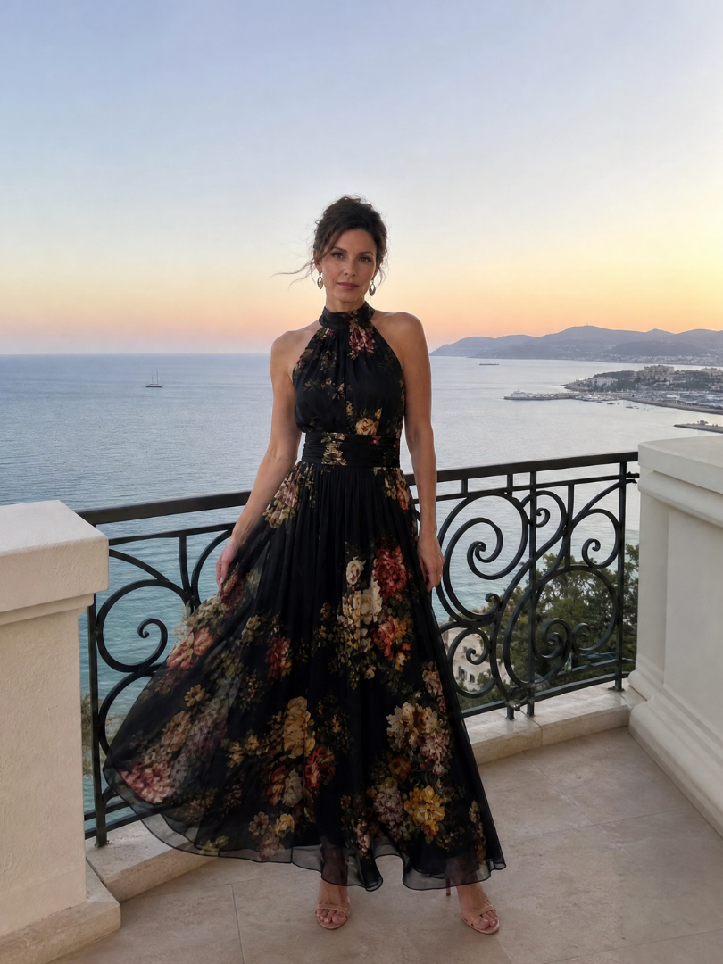 Sior | Halter Floral Midi Dress
