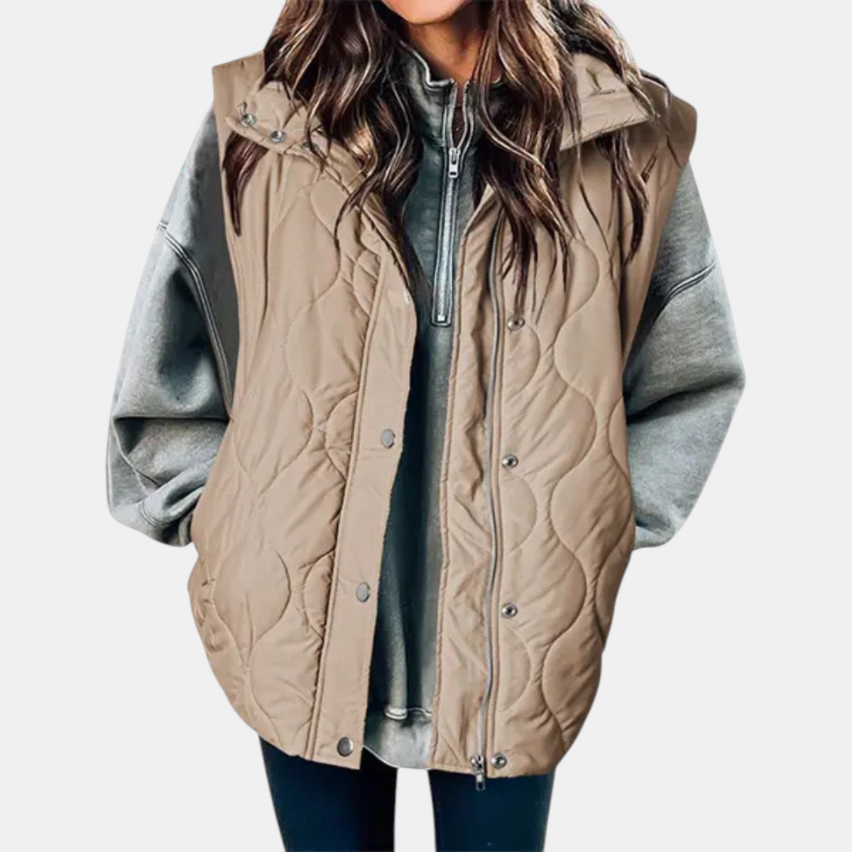 Harriet | Wave-Quilted Hooded Vest