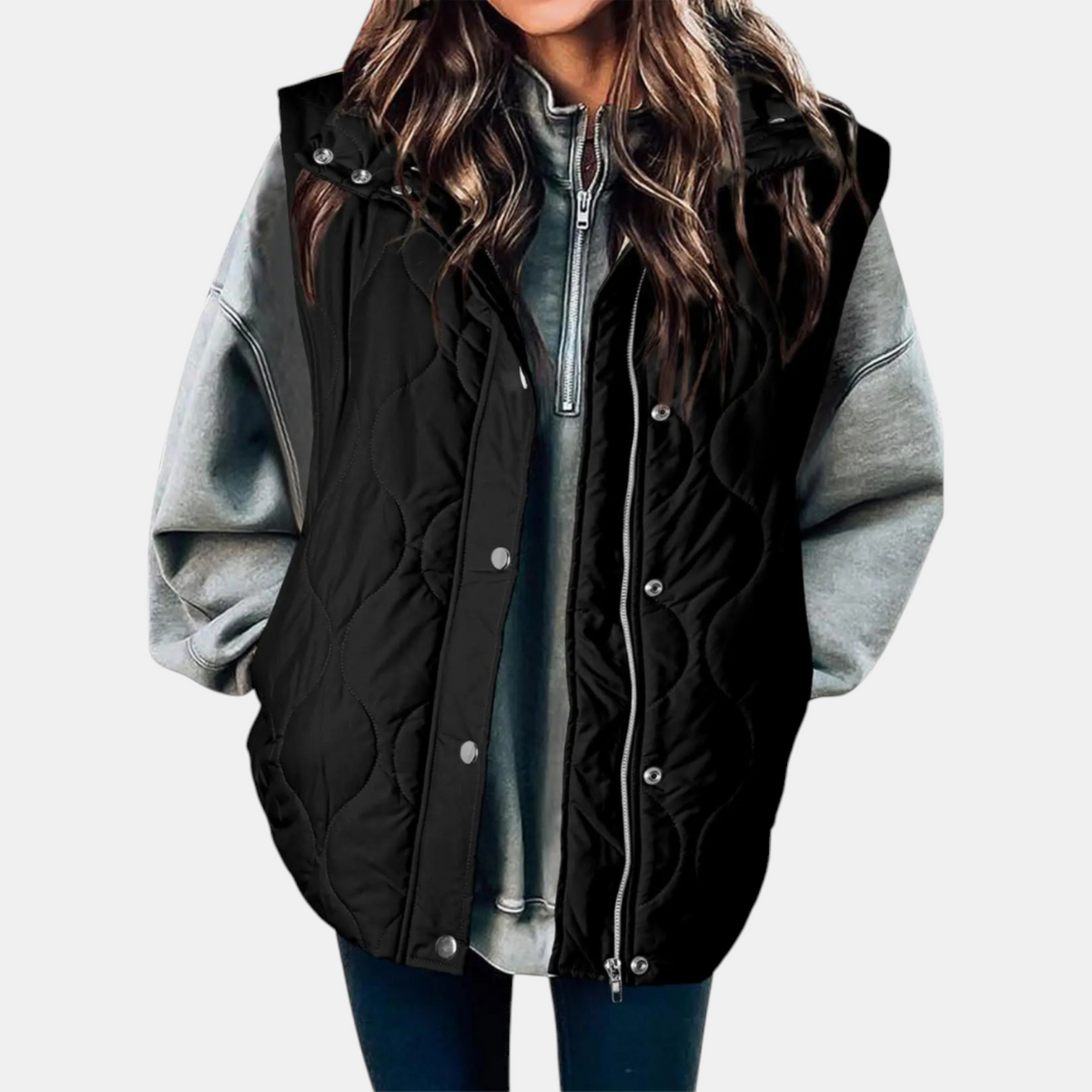 Harriet | Wave-Quilted Hooded Vest