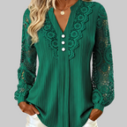 Adeline | Lace-Detail V-Neck Blouse