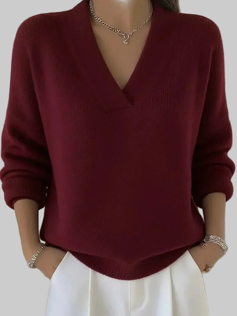 Vivelle | Relaxed V-Neck Sweater