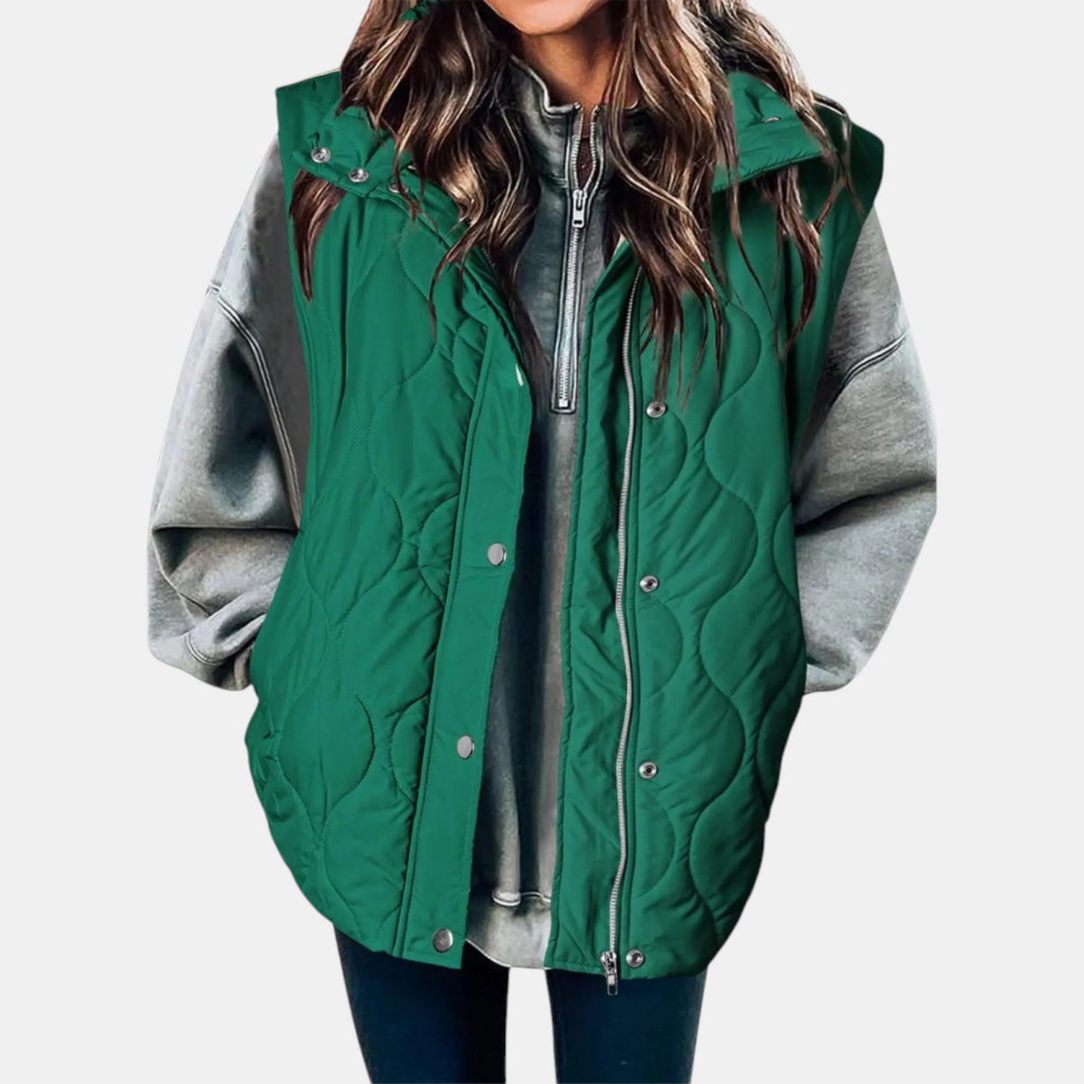 Harriet | Wave-Quilted Hooded Vest