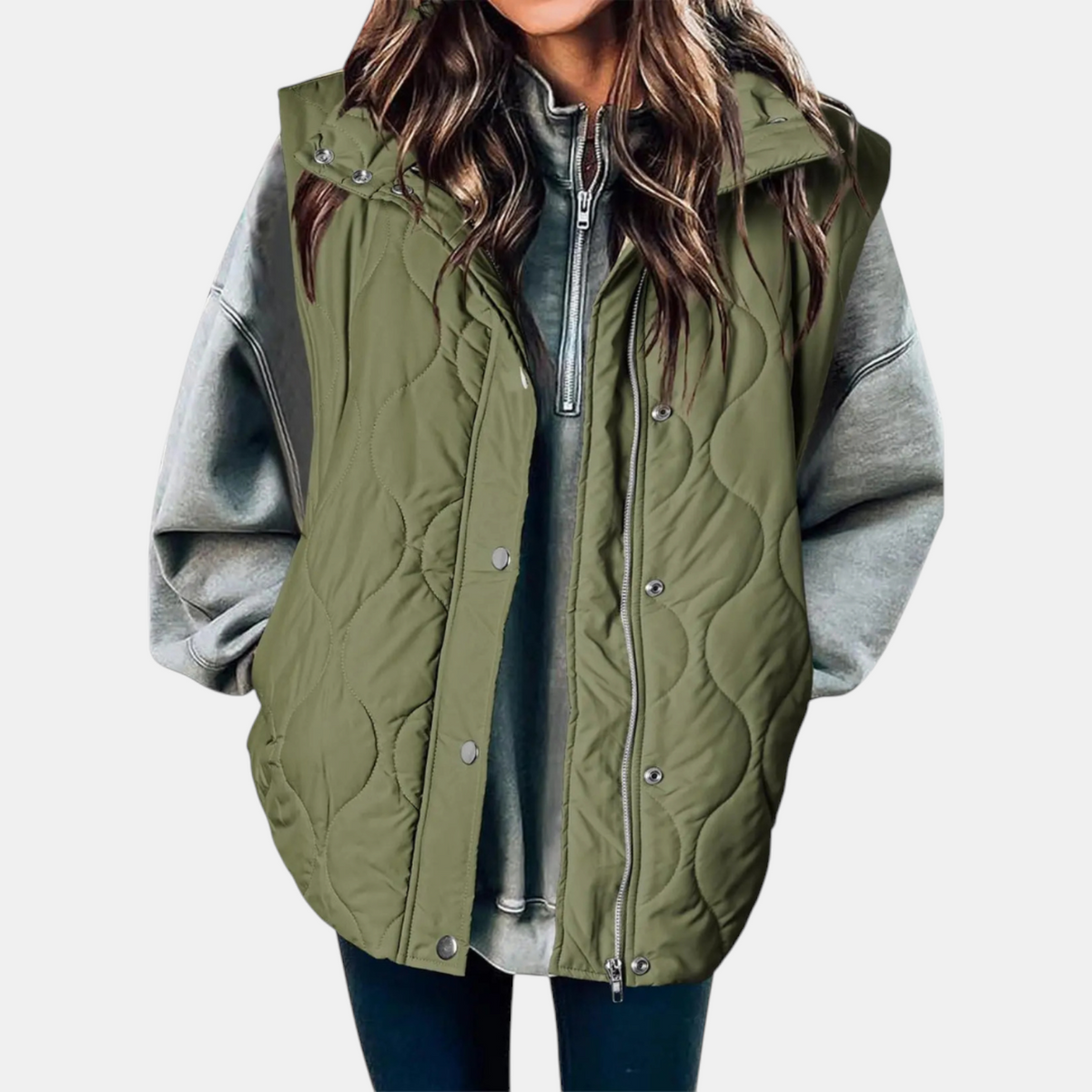 Harriet | Wave-Quilted Hooded Vest