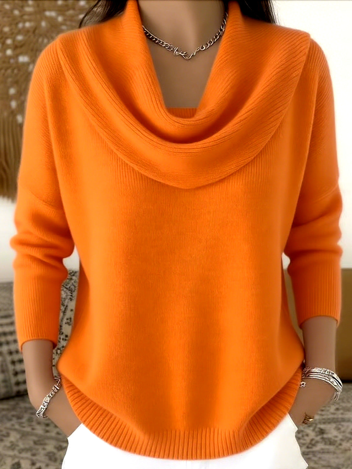 Juliette | Draped Cowl-Neck Sweater