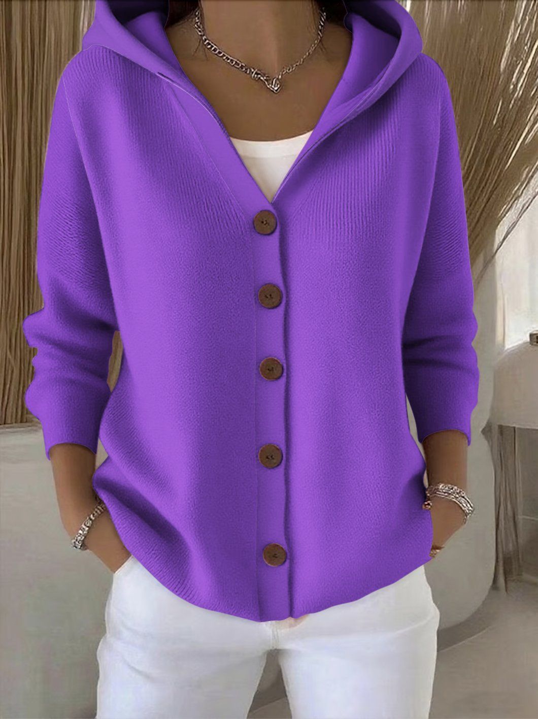 Darienne | Hooded Button Cardigan