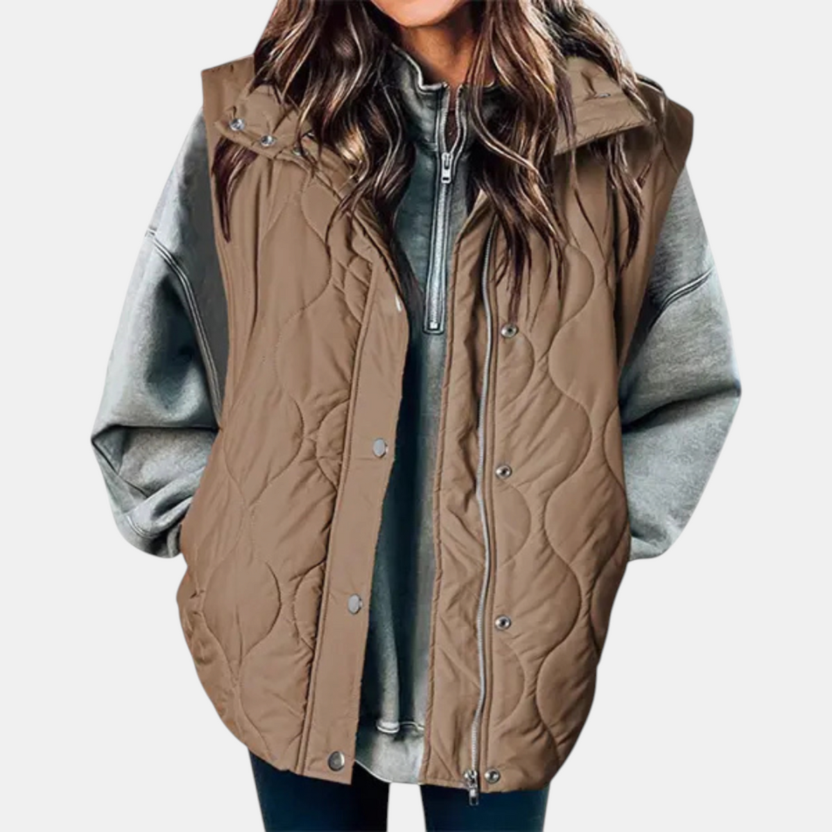 Harriet | Wave-Quilted Hooded Vest