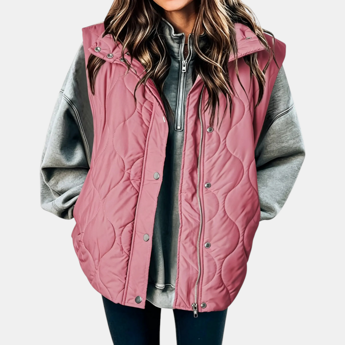 Harriet | Wave-Quilted Hooded Vest