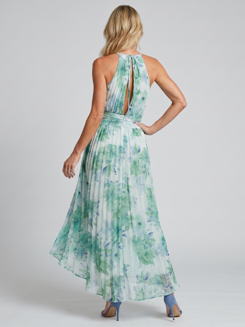 Portia | Halter Floral Midi Dress