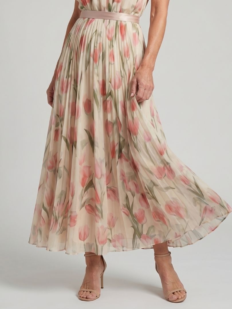 Aurelle | Halter Floral Midi Dress