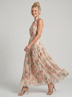 Aurelle | Halter Floral Midi Dress