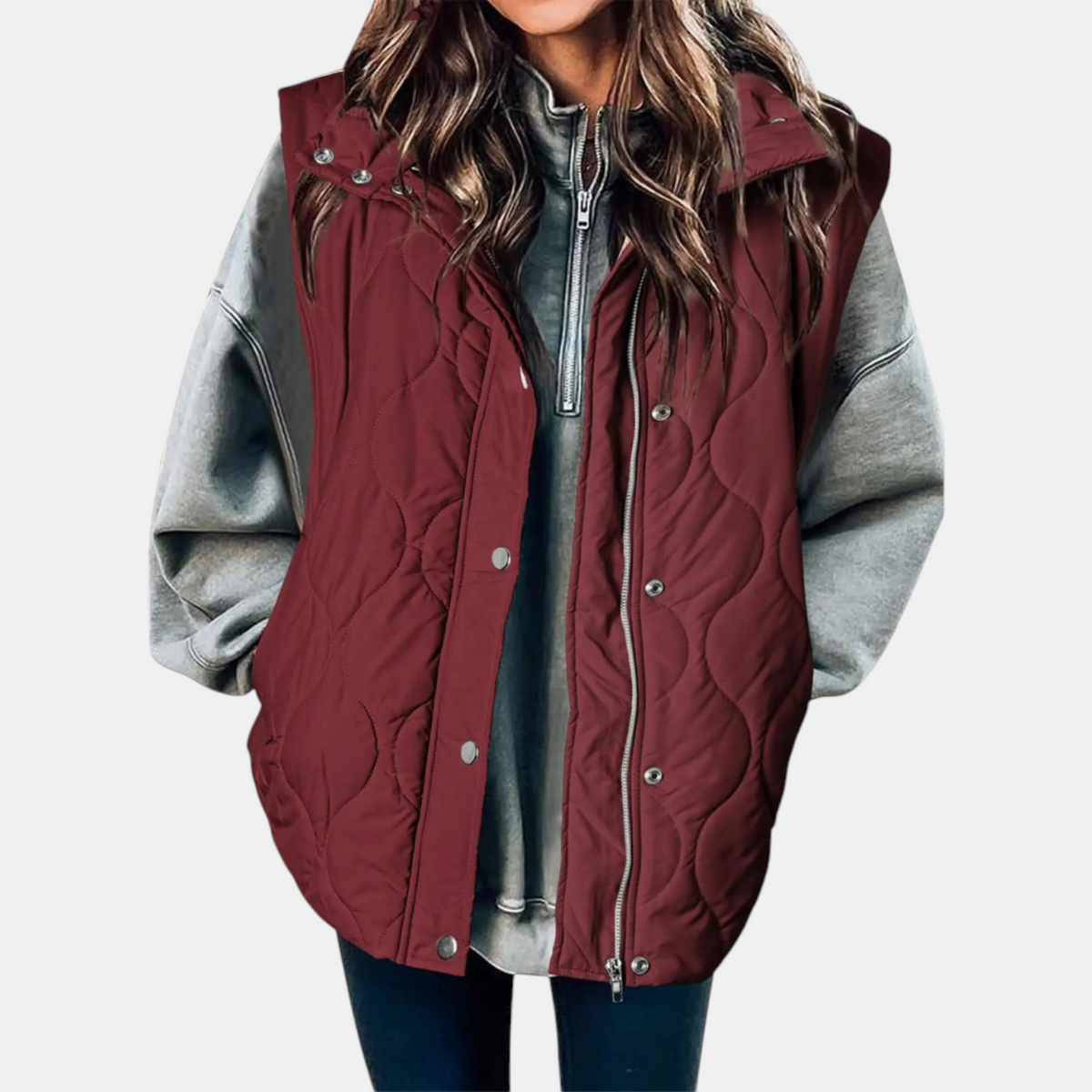 Harriet | Wave-Quilted Hooded Vest