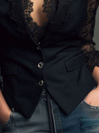 Genevieve | Sheer-Sleeve Blazer