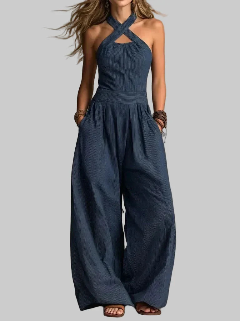 Bianca | Draped Neckline Jumpsuit